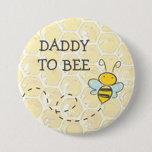 Badge Rond 7,6 Cm Bouton Baby shower papa to Be Bumblebee