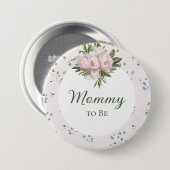 Badge Rond 7,6 Cm Bouton Baby shower Peonies (Devant & derrière)