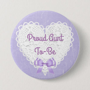 Badge Rond 7,6 Cm Bouton Baby shower Tante À Être En Plaie Violette