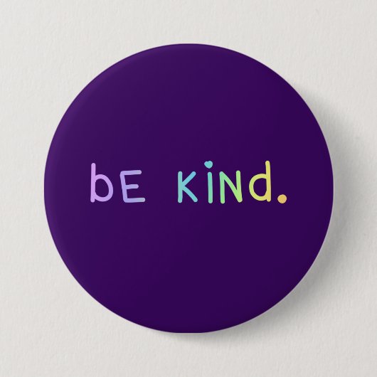 Badge Rond 7,6 Cm Bouton "Be Kind" Pastel Rainbow Ombre (Devant)