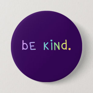 Badge Rond 7,6 Cm Bouton "Be Kind" Pastel Rainbow Ombre