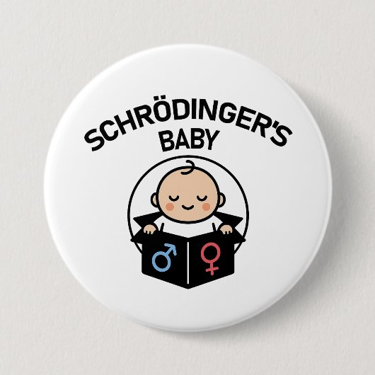 Badge Rond 7,6 Cm Bouton Bébé de Schrödinger (Devant)