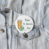 Badge Rond 7,6 Cm Bouton Bière et Shamrock (Saint-Patricks Day) (En situation)