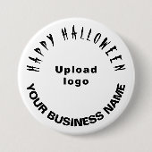 Badge Rond 7,6 Cm Bouton blanc d'Halloween d'affaires (Devant)