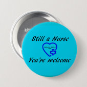 Badge Rond 7,6 Cm Bouton bleu de l'infirmière (Devant & derrière)