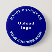 Badge Rond 7,6 Cm Bouton Bleu rond de l'Hanoukka Business (Devant)
