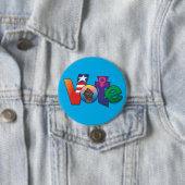 Badge Rond 7,6 Cm Bouton Bleu 'Ton Vote, Ta Voix' (En situation)