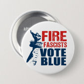 Badge Rond 7,6 Cm Bouton Bleu Vote (Devant & derrière)