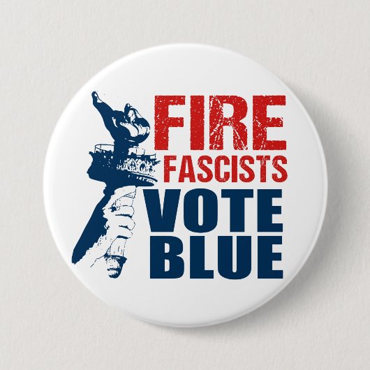 Badge Rond 7,6 Cm Bouton Bleu Vote (Devant)