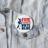 Badge Rond 7,6 Cm Bouton Bleu Vote (En situation)