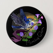 Badge Rond 7,6 Cm Bouton Bluejay de la gloire du matin (Devant)