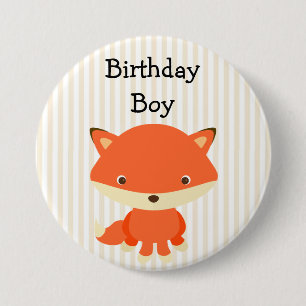 Badge Rond 7,6 Cm Bouton Boy Anniversaire Woodlands Thème