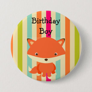 Badge Rond 7,6 Cm Bouton Boy Anniversaire Woodlands Thème