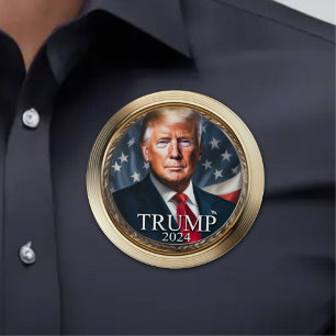 Badge Rond 7,6 Cm Bouton Campagne Collective Donald Trump 2024