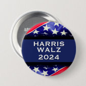 Badge Rond 7,6 Cm Bouton Campagne HARRIS WALZ 2024 (Devant & derrière)