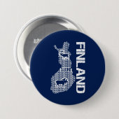 Badge Rond 7,6 Cm Bouton Carte FINLANDE personnalisable (Devant & derrière)