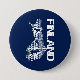 Badge Rond 7,6 Cm Bouton Carte FINLANDE personnalisable