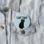 BADGE ROND 7,6 CM BOUTON CAT DAD (En situation)