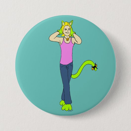 Badge Rond 7,6 Cm bouton catgirl (Devant)