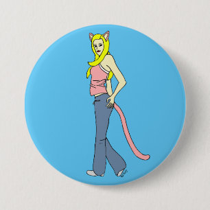 Badge Rond 7,6 Cm bouton catgirl