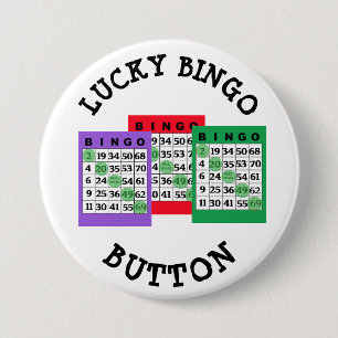 Badge Rond 7,6 Cm Bouton chanceux de BINGO-TEST avec des cartes de