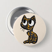 Badge Rond 7,6 Cm Bouton Chat Tortoiseshell (Devant & derrière)