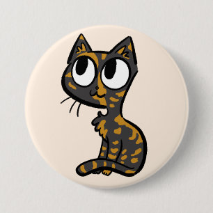 Badge Rond 7,6 Cm Bouton Chat Tortoiseshell