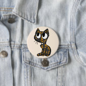 Badge Rond 7,6 Cm Bouton Chat Tortoiseshell (En situation)
