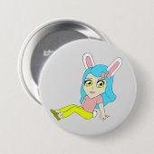 Badge Rond 7,6 Cm bouton chibi bunnygirl (Devant & derrière)