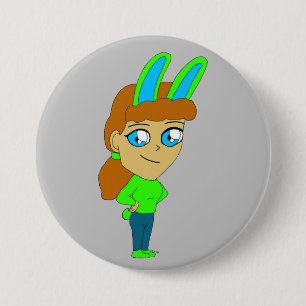Badge Rond 7,6 Cm bouton chibi bunnygirl
