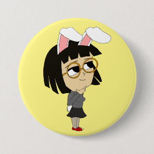 Badge Rond 7,6 Cm bouton chibi bunnygirl