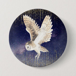 Badge Rond 7,6 Cm Bouton Chimmery Owl