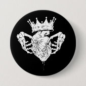 Badge Rond 7,6 Cm Bouton Claddagh (Devant)