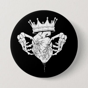 Badge Rond 7,6 Cm Bouton Claddagh