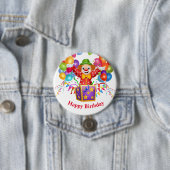 Badge Rond 7,6 Cm Bouton clown d'anniversaire (En situation)