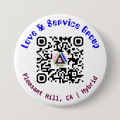 Badge Rond 7,6 Cm Bouton Code QR Linktree LNS Blanc (Devant)