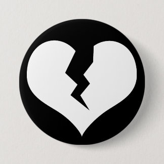 Badge Rond 7,6 Cm Bouton Coeur cassé / Épingle
