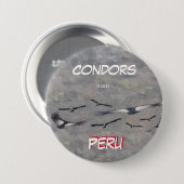 Badge Rond 7,6 Cm Bouton Condors du Pérou (Devant & derrière)