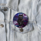 Badge Rond 7,6 Cm Bouton Cosmic Kitty (En situation)