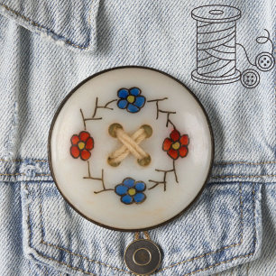 Badge Rond 7,6 Cm Bouton Coudre mou