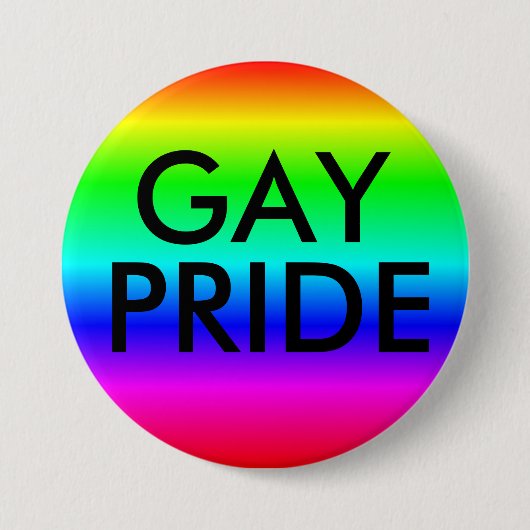 Badge Rond 7,6 Cm Bouton Couleurs arc-en-ciel Gay 'Pride' (Devant)