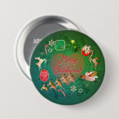 Badge Rond 7,6 Cm Bouton couronne de Noël (Devant & derrière)