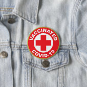 Badge Rond 7,6 Cm Bouton Covid-19 vacciné (En situation)