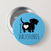 Badge Rond 7,6 Cm Bouton Dachshund Love (Devant & derrière)