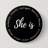 Badge Rond 7,6 Cm Bouton d'affirmation féminine (Devant)
