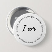 Badge Rond 7,6 Cm Bouton d'affirmation positive (Devant & derrière)