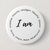 Badge Rond 7,6 Cm Bouton d'affirmation positive (Devant)