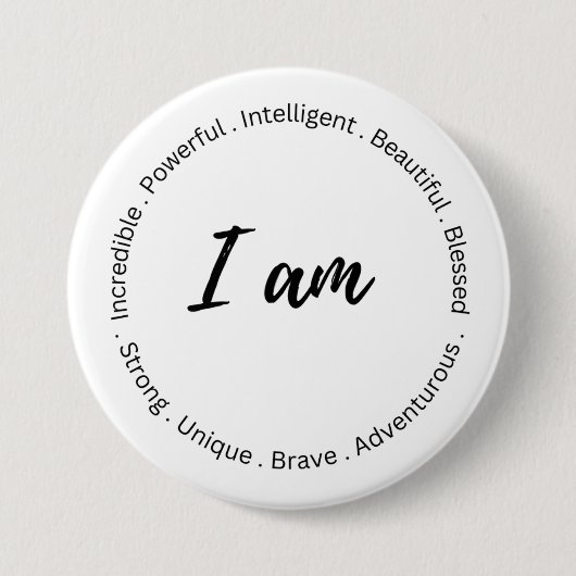 Badge Rond 7,6 Cm Bouton d'affirmation positive (Devant)