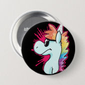 Badge Rond 7,6 Cm Bouton d'agent de licorne (Devant & derrière)