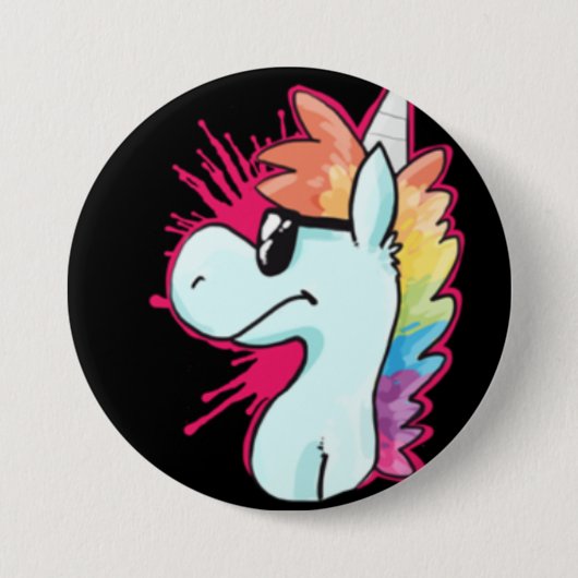 Badge Rond 7,6 Cm Bouton d'agent de licorne (Devant)
